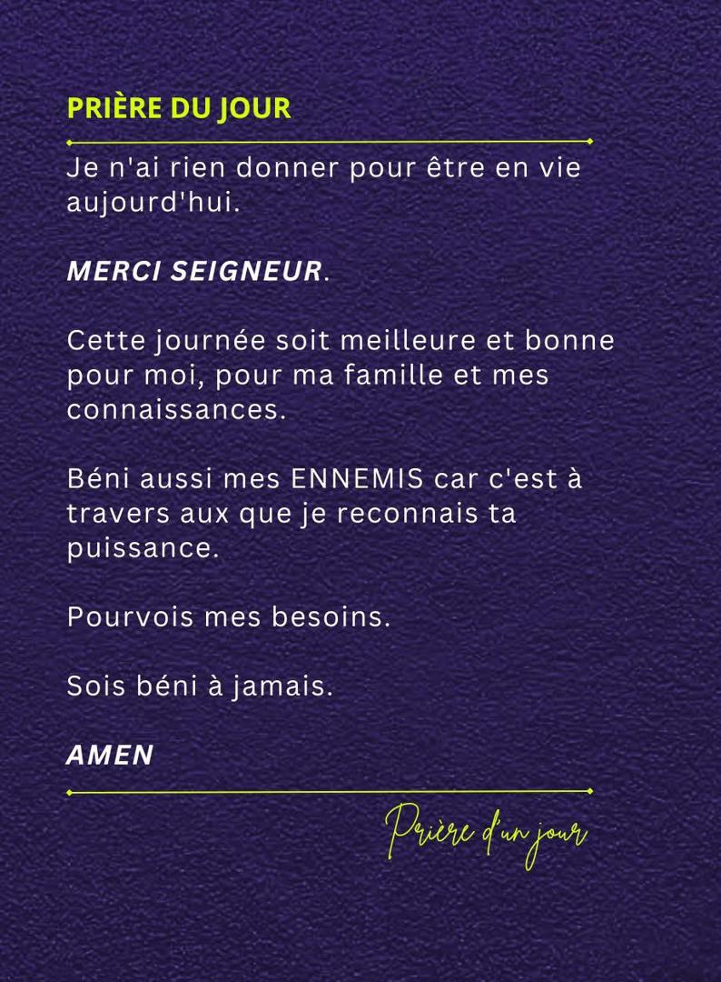 Prière du jour